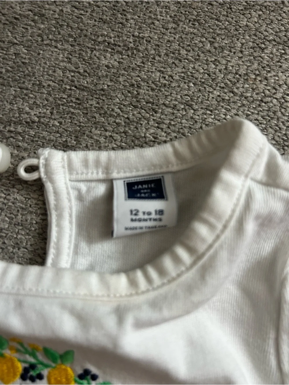 Janie and Jack White Girls Embroidered Top